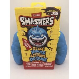 ZURU SMASHERS Blue Shark SLAM HEROES Sand Filled Figure Stretch Throw Smash Toys